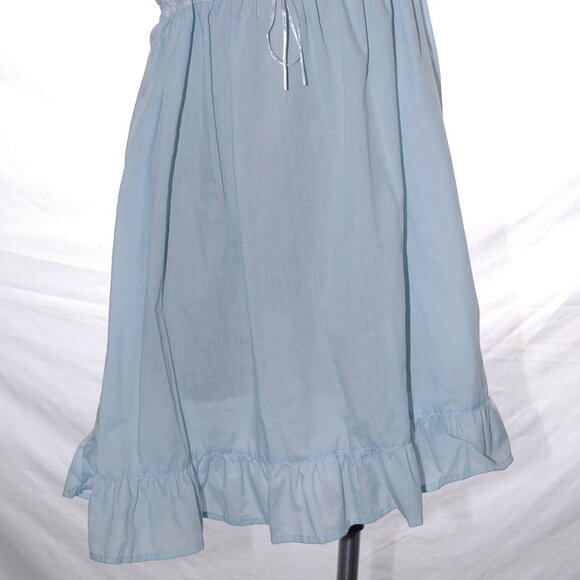 Vintage BABYDOLL Nightie Nightgown Lingerie Embroidered 70's 80's Baby Blue L - Picture 3 of 7